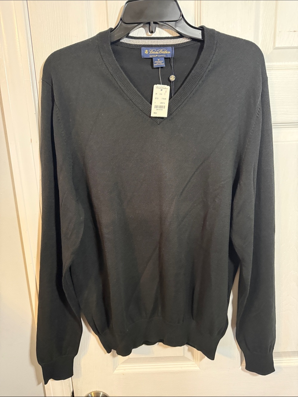 NWT- Brooks Brothers Men’s Black V-Neck Men's Sweater-Medium